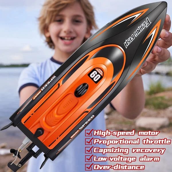 RC Battery Boat 24Ghz 25kmh HighSpeed Remote Control Racing Electric Speedboat Low Battery Alarm Mini RC Ship Toys Kids Adult 251023