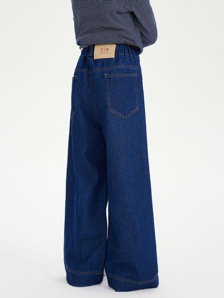Designer 2026 Free Shipping Girls Wide Jeans, baby Autumn Winter Korean Style Loose Straight Leg Denim Pants, Blue Washed Casual Trousers For Big Kids Fr