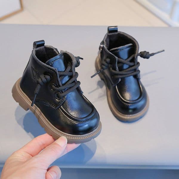 2025 Winter wool lined thick Martin boots waterproof short boots baby walking shoes casual cotton shoes