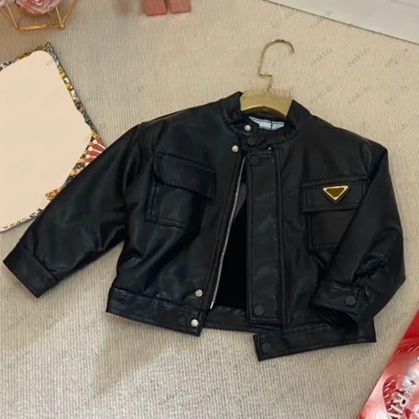 2025 new Kid Winter Autumn Coats Kids Designer Clothes Children Girl Boys Warm Windproof Jackets Baby PU Fabric Leather Jacket