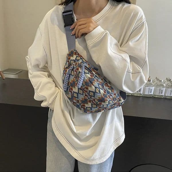 Bohemia Corduroy Belt Bags for Women Fashion Fanny Pack Female Banana Waist Bag Hip Purse Shoulder Bag Pocket 251023