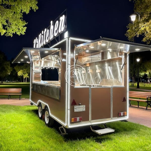 China Factory Sale Snack Street Fast Food Mobile Kitchen Trailer Outdoor Food Trucks Multifunction Food Trailers