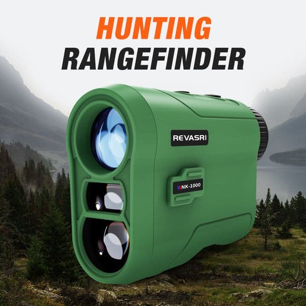 REVASRI 1000m Mini Hunting Laser Rangefinder with Multi Functional Distance/Angle/Speed/Scan Mode USB-C Charging 6X Magnification Monocular for Hunter