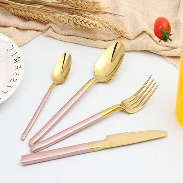50set 304 Stainless Steel Knife Spoon Set Western Tableware Gift Set 4 pieces