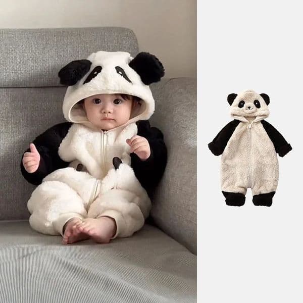 036months Baby Romper born Winter Jumpsuit Overall Panda Animal Hooded Keep Warm for Boy Girl Hallowe soft Pajamas 251024