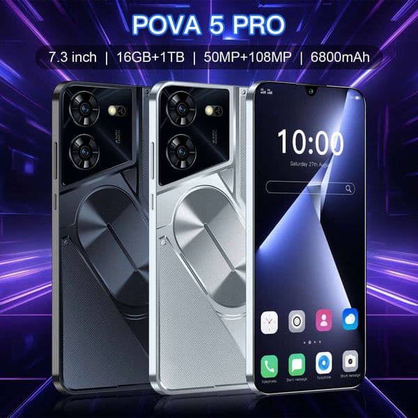Cellphone Screeen Protector For Pova 5 Pro Original 7.3inch 4G 5G Dual Sim Card 16GB+1TB 6800mAh Battery Android Global Version