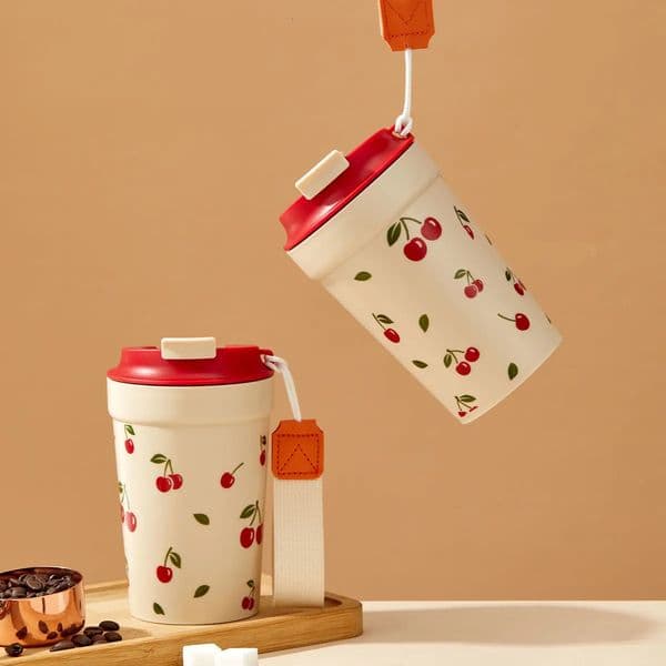 WORTHBUY Travel Portable Plastic Coffee Mug With Nylon Rope Student Leak Proof Water Cup Cold And HeatResistant Milk 251024