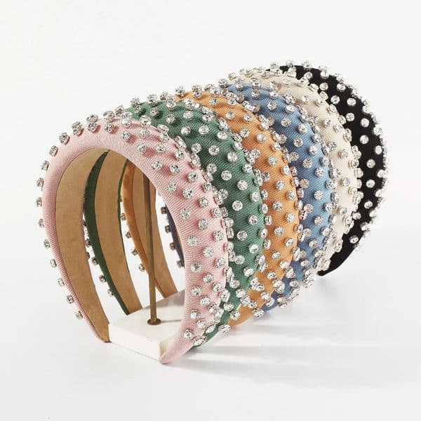 Women Girls Rhinestone Sponge Padded Hairband Headband Adult Hair Accessories Hair Jewley 251023
