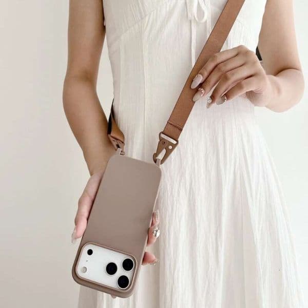 Crossbody Necklace Strap Lanyard Matte Silicone Case For Iphone 17 16 15 14 Pro Max 11 12 13 XR X XS 8 Plus SE Shockproof Cover Iphone 17 Pro Max Case