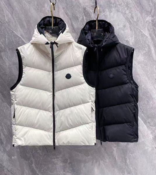 Designer Valmasque Series Down Puffer Vest Outdoor Warm Thickened Hooded Winter Windproof Zipper Down Vest with Detachable Hood