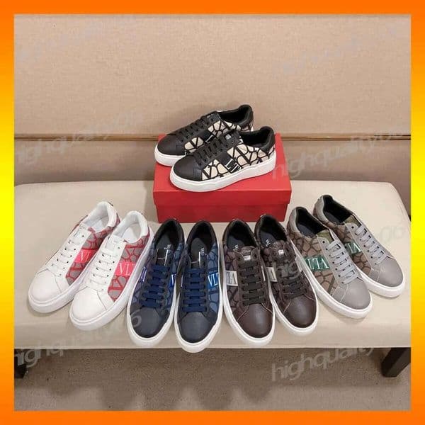 Designer rivet 7N calf leather Alphabet printed rubber strap decoration Women outdoor sneakers couples comfortable casual shoes ootd