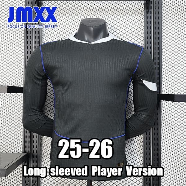 JMXX 25-26 Long Sleeve Player Version Chelseea Soccer Jersey Home Away Third Pre Match Mens Uniform Man Jerseys Football Shirt 2025 2026