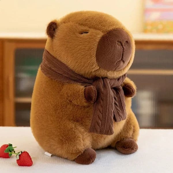 2535CM Plush Stuffed Doll Cute Scarf Pufferfish Plush Kawaii Animal Toy Childrens Birthday Gift Capybara Doll Kids Toys 251024BJ