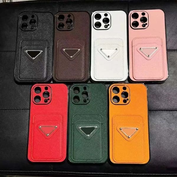 Top Luxury Designers Phone Cases For iPhone 15 Pro Max 15Plus 14Pro 13 12 11 P Designer Fashion Creative Cellphone Case Triangular nameplate Letter Mobile Shell Cover