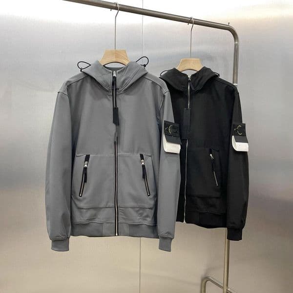 Designer Men's Hoodies & Sweatshirts Stone compass functional wind logo soft shell zipper cardigan loose casual