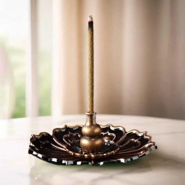 Lotus Flower Alloy Incense Burner Holder with Metal Tray No Rust Ash Catcher 7 Diameter Zen Home Decor Meditation Gift Z251028
