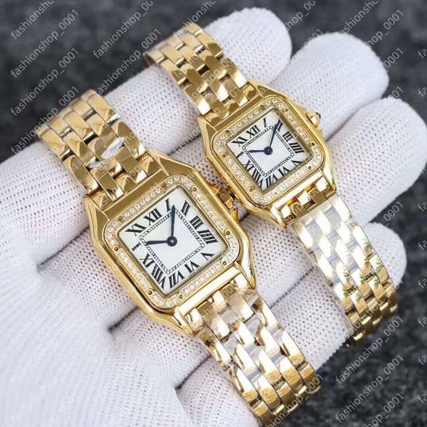 fashion womens couple watches high quality panthere 27mm square lady watch gift Classic Waterproof Sports montre luxe Gold Sier color Never fade