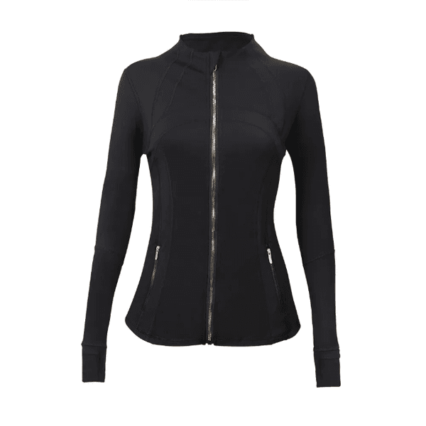 5A Women Yoga Jacket Define Workout Sport Coat Fitness Gold Zipper Jacket Sports Quick Dry Activewear Top Solid Zip Up Women Sportwear Hot Sell Sweatshirt