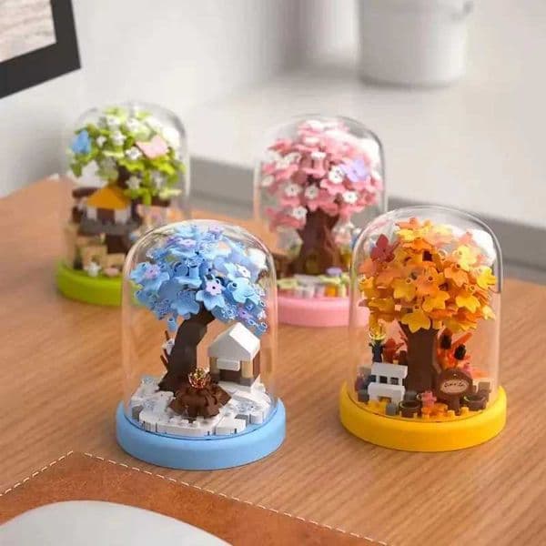 Building Blocks Potted Plants Kit Sakura Tree House Preserved Flowers Bonsai Kid Creative Puzzle Toy Girls Romotic Birthday Gift X251029