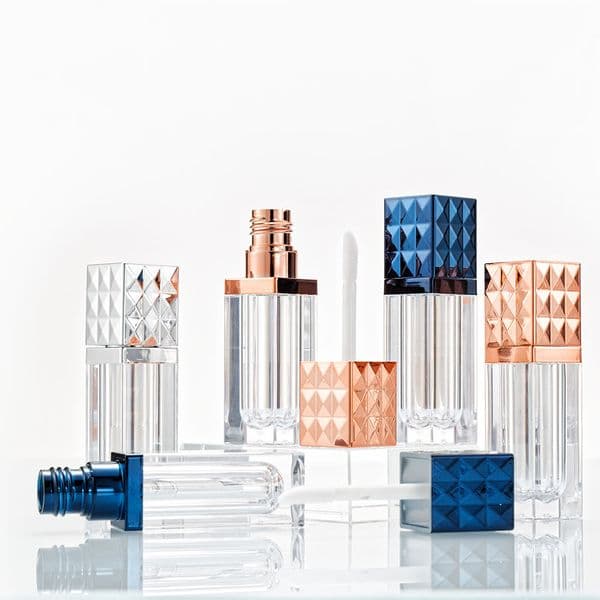 Square Lip Gloss Tube Cosmetic Clear Lipbalm Container Gold/Silver/Rose Gold Makeup