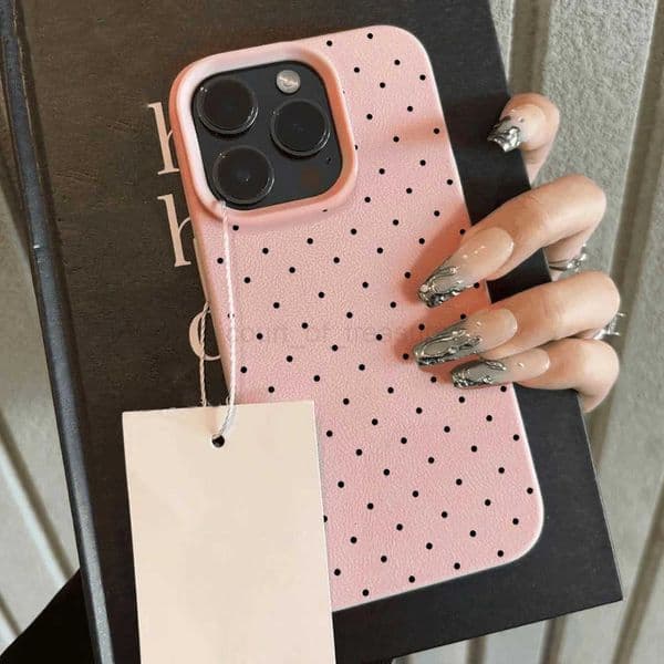 INS Polka Dot Phone Case For iPhone 13 Case iPhone 15 16 14 11 12 17 Pro Max 17 Air Candy Color Lichee Pattern Silicone Cover M251029