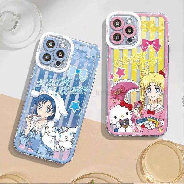 SSailors MMoons Phone Case for iPhone 13 Pro Max 15 7 8 Plus 11 Pro XS Max 14 Plus XR X 12 Mini Clear Cover M251029