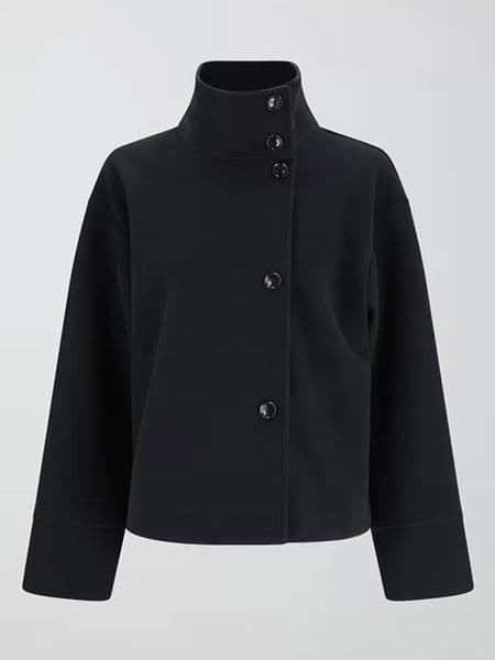 Women Vintage Woolen Blended Jacket Single Breasted Long Sleeve Stand Collar Coat Autumn Lady Street Short Outerwears 251028