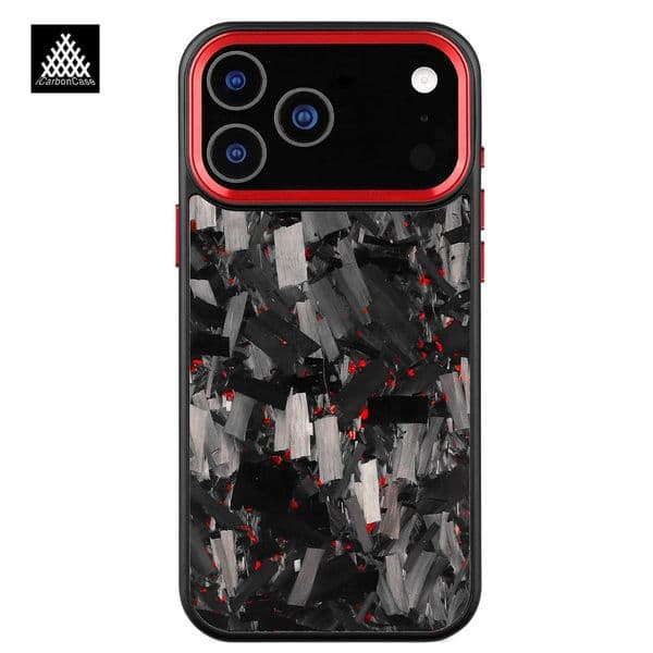 Forged Carbon Fiber Case for iPhone 17 17Air 17Pro 17 Pro Max with and Metal Camera Lens Buttons Antidrop Phone Cover M251029