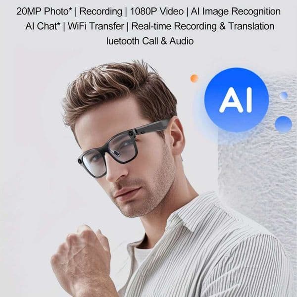 Smart Glasses, Multiple Functions Such As Taking Photos, Recording Videos Audio, Playing Music, Calls With Microphone, Object Recognition, Voice Activation, AI