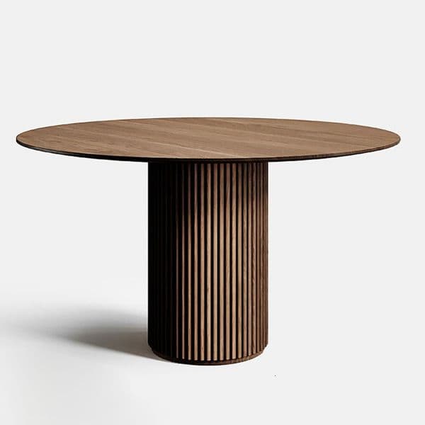 Italian Minimalist Modern Black Walnut Solid Wood Round Merrmas Artistic Oak Dining Table
