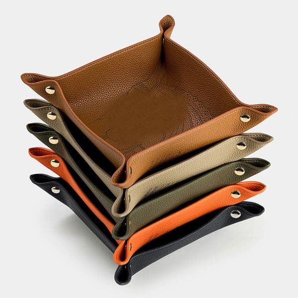 2026 New New Leather Valet Tray With Design - Luxury Jewelry & Key Organizer For Home Decor 25X25cm Free Shipping Free Shipping