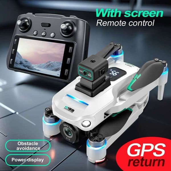 2025 Long-Endurance 2Batteries 45Min GPS Drone With Dual Cameras, 5.9Inch LCD Remote Controller, Brushless Motor, Foldable Design, Quad Obstacle Avoidance,