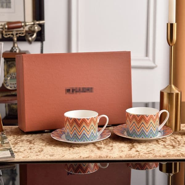 Elegant Nordic Ceramic Double Cup Saucer, Modern And Clean Design, Ideal Coffee, Tea, Dessert, Perfect For Everyday Use Or Special Occasions B5