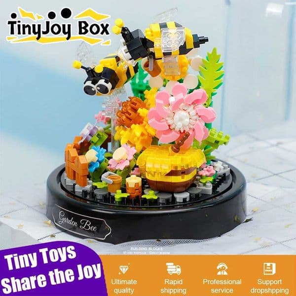 Micro Building Block Flower with Dust Cover Mini Eternal Life Bouquet Assembling Toys for Kid Brick Ornament Decor Romantic Gift X251029