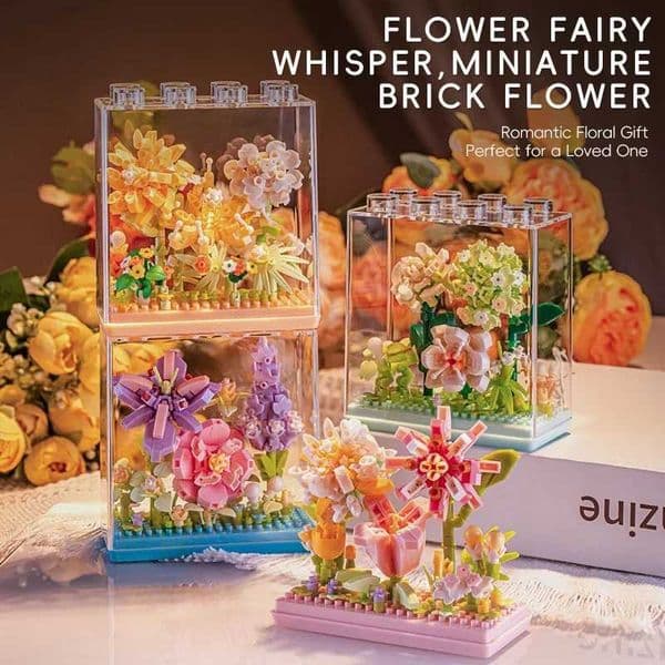 Building Blocks Dream Flower Box Eternal Flower Series Desktop Ornaments Girls Bouquet Gifts Childrens Assembled Toys X251029