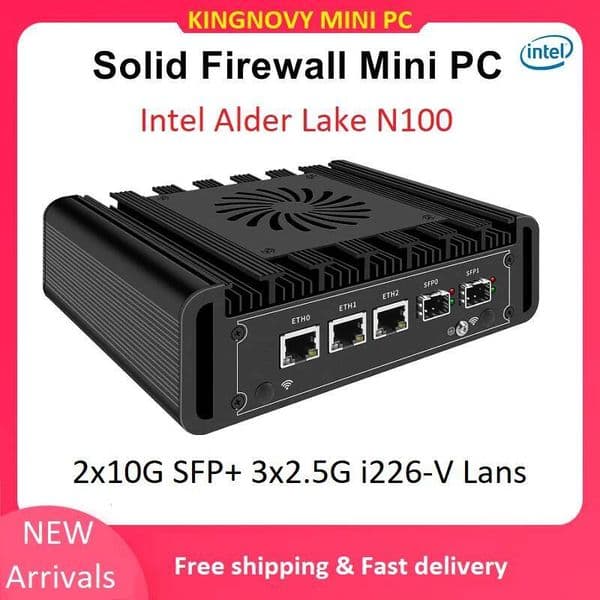 Intel i3 N305 2x10G SFP Solid Mini PC N150 3x25G i226V Lan DDR5 Office Desktop NVMe pfSense OPNsense Firewall Computer Server