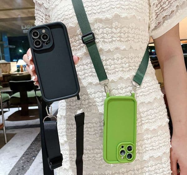 Crossbody Cord Rope Lanyard Necklace Case For Iphone 17 16 14 11 12 13 15 Pro Max Plus XS X XR Shockproof Soft Silicone Cover Iphone 17 Pro Case Designer Phone Case