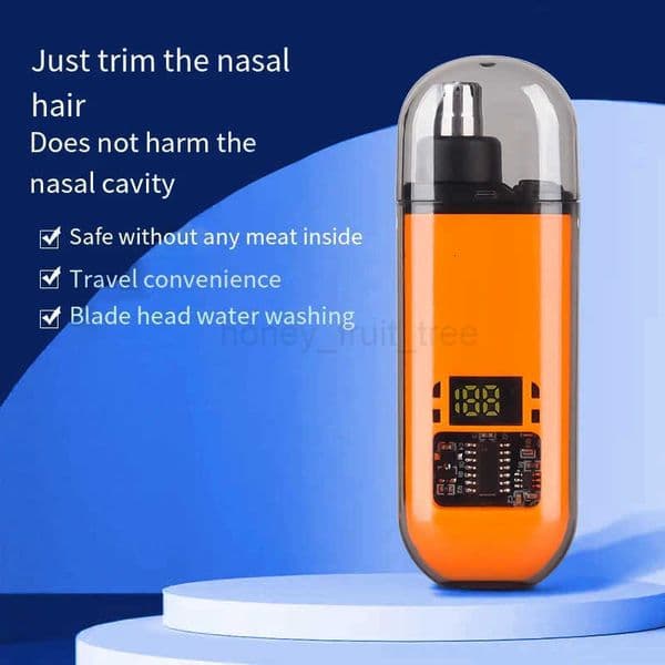Rechargeable Nose Ear Hair Trimmer for Men Waterproof Precision Blades Portable Grooming Tool with LED Painless Trimming T251030