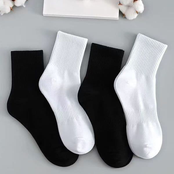 Socks Womens Mens Socks Sports Socks Pure Cotton thickened Black, White, Grey Classic Stockings Mid-length High Socks