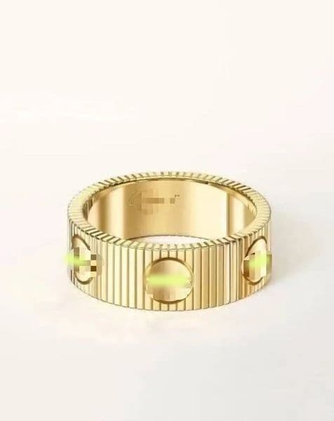 Love titanium stripe women Designer Stainless fashion Elegant Gold Plated Rings Lady Luxury Gift jewelry Band ring