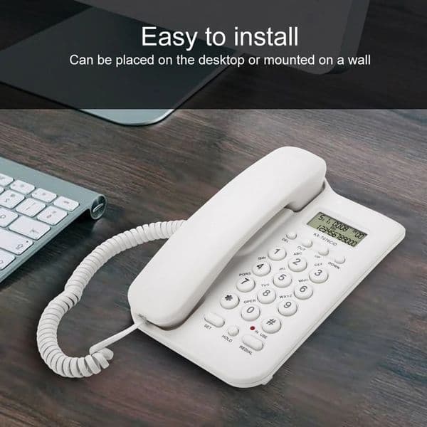 Home el Wired Desktop Wall Phone Landline Telephone Home Phone Home Telephone el Telephone Landline Phone Telephone White 251024