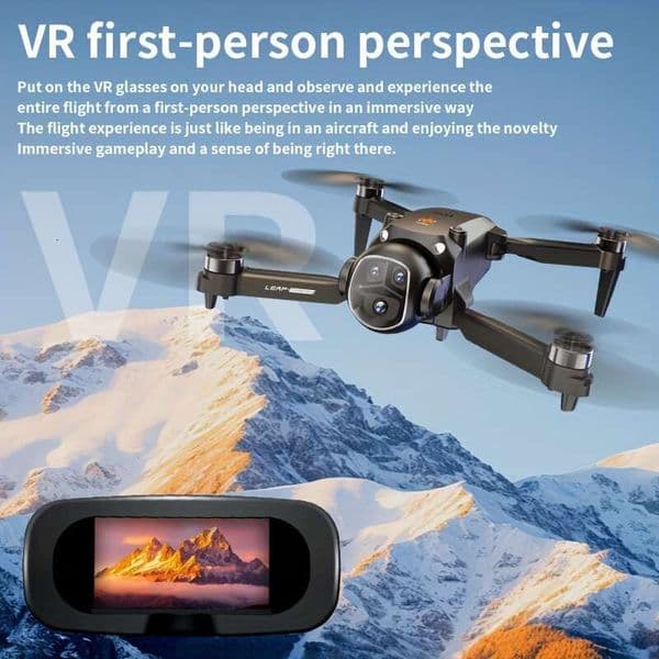 New Folding Drone - Equipped Head-Mounted VR Glasses, 360° Flip, 90° Adjustable Motorized Camera, Brushless Motors, Optical Flow Positioning, Altitude Hold