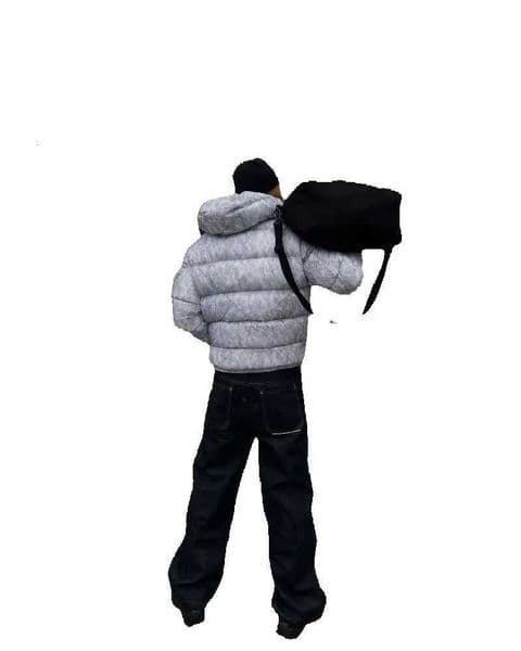 European American Harajuku Hiphop Retro Gray Oversized Zipper Coat Men Retro Casual Street Y2K Black Fashion Loose Jacket Women W251030