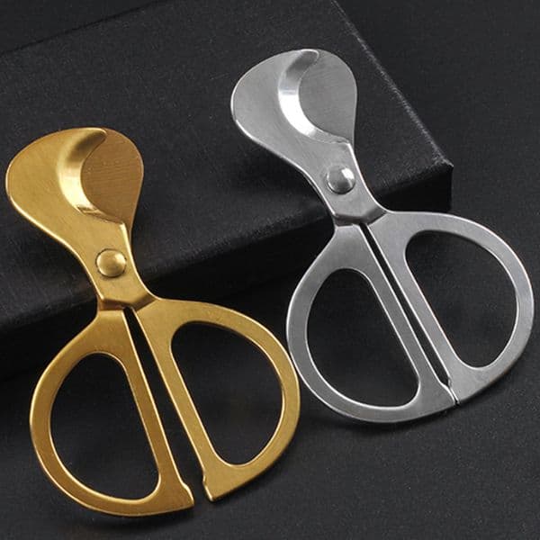 Gold Silver Handle Type Cigar Cutter Stainless Steel Cutting Pliers Special Snow Knife Household Smoking Cigar Accessories