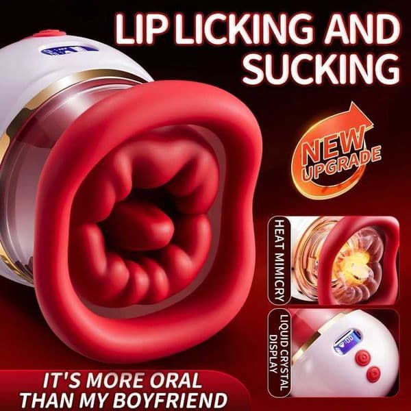 Rose MouthShaped Licker Vibrator Clitoral Nipple Auto Tongue Licking Sucker Stimulator G Spot Clit Masturbate Sex Toy for Women