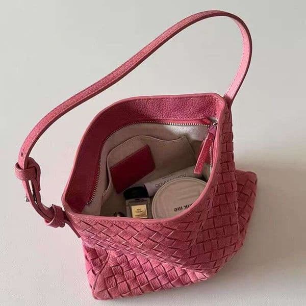 Pink Suede Handheld Tote for Women 2025 New Luxury Niche High-end Exquisite Commuter Shoulder Bag
