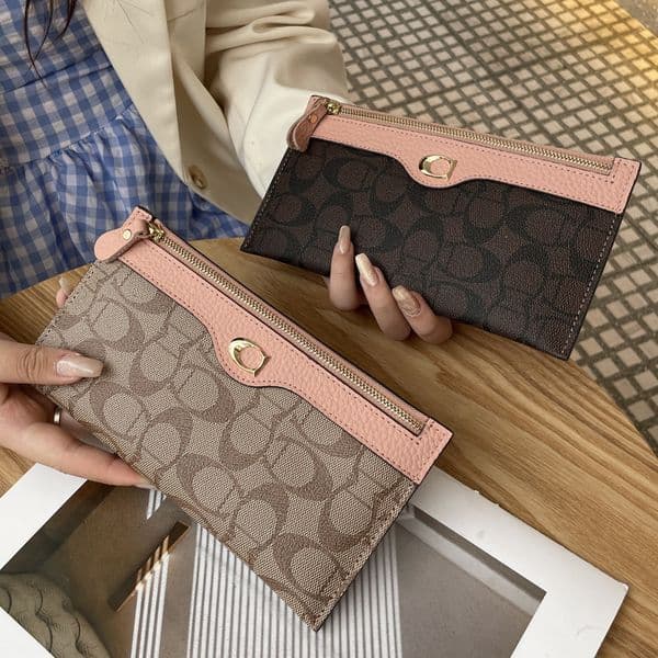 Designer Purses For Women Unisex Everyday Use Minimalist Fashionable Canvas Leather Mini Wallet Zipper Red Multiple Card Slots Coin Purse 8093 L260514