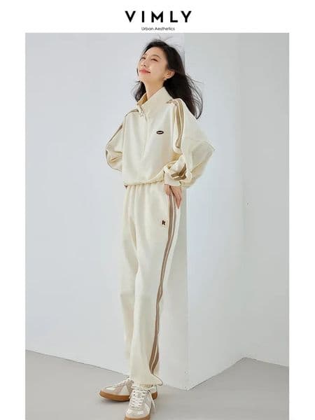 Vimly Two Piece Sports Sets for Women Sweatsuits Spring Winter Warm Gym Outfits Half Zip Sweatshirt Pant Clothing Set 72102 251030