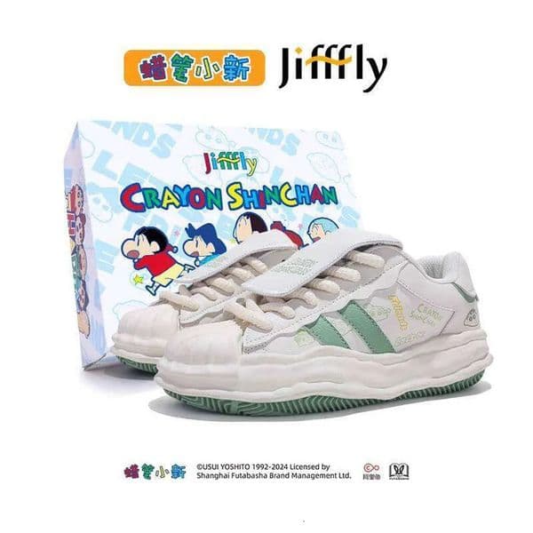 Crayon Shin-chan Collaboration Jifffly 2025 New Season Sneakers Women & Men Flip-top Dissolvable Shell Toe Breathable Versatile Casual Sports Shoes