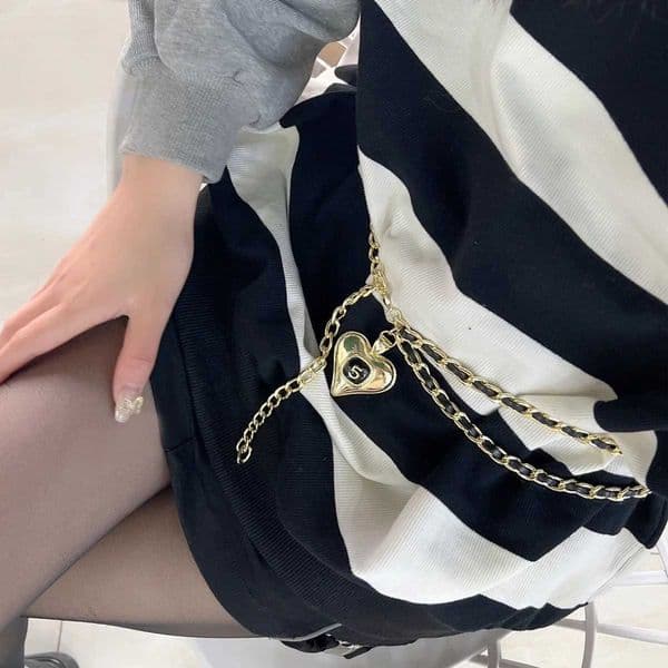 Vintage Love Woven Waist Chain Belt for Women Luxury Brand Metal Pendant Waistband Female Designer Chain AccessoriesW251031